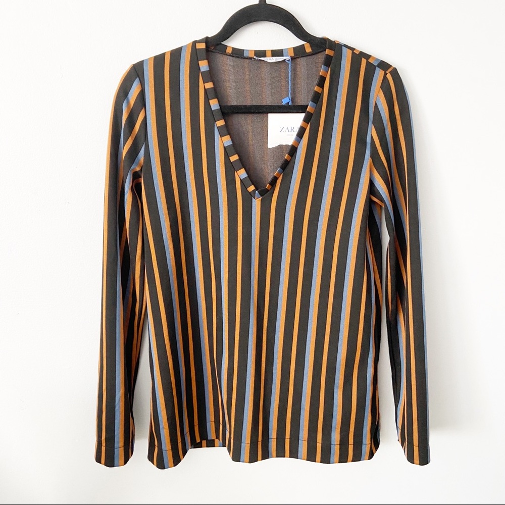 ZARA Trafaluc collection striped long sleeve top
